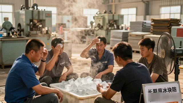 车间高温不用愁 邯郸防暑降温冰块成了工人的救命凉方